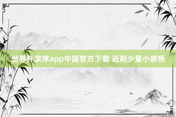 世界杯滚球app中国官方下载 近期少量小感悟