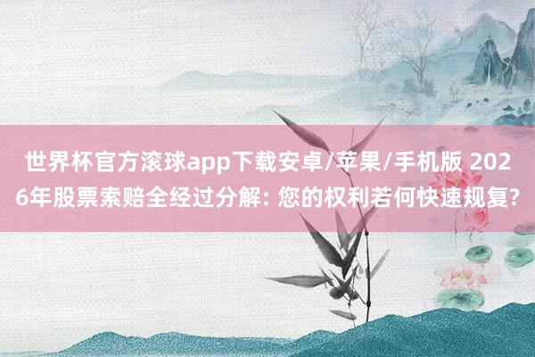 世界杯官方滚球app下载安卓/苹果/手机版 2026年股票索赔全经过分解: 您的权利若何快速规复?