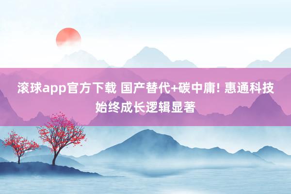 滚球app官方下载 国产替代+碳中庸! 惠通科技始终成长逻辑显著