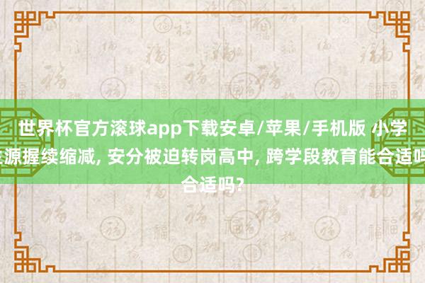世界杯官方滚球app下载安卓/苹果/手机版 小学生源握续缩减, 安分被迫转岗高中, 跨学段教育能合适吗?