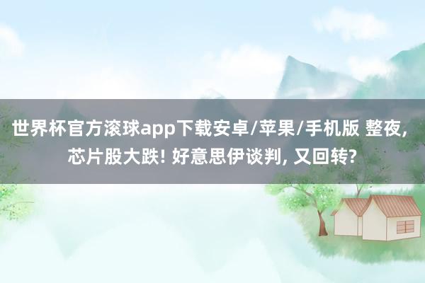 世界杯官方滚球app下载安卓/苹果/手机版 整夜， 芯片股大跌! 好意思伊谈判， 又回转?