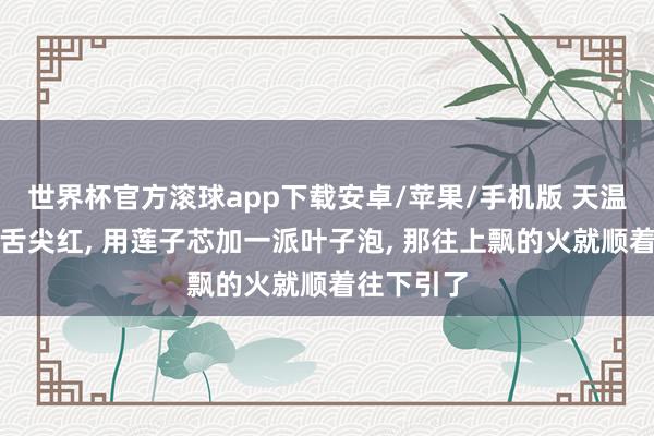 世界杯官方滚球app下载安卓/苹果/手机版 天温雅里错愕舌尖红, 用莲子芯加一派叶子泡, 那往上飘的火就顺着往下引了