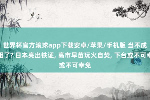世界杯官方滚球app下载安卓/苹果/手机版 当不成首相了? 日本亮出铁证, 高市早苗玩火自焚, 下台或不可幸免