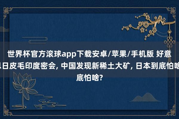 世界杯官方滚球app下载安卓/苹果/手机版 好意思日皮毛印度密会, 中国发现新稀土大矿, 日本到底怕啥?