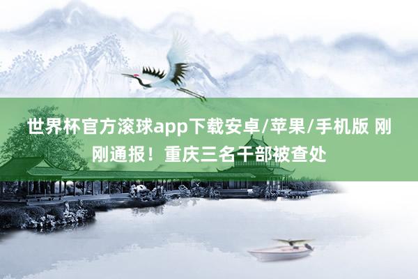 世界杯官方滚球app下载安卓/苹果/手机版 刚刚通报!重庆三名干部被查处