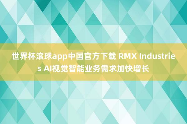 世界杯滚球app中国官方下载 RMX Industries AI视觉智能业务需求加快增长