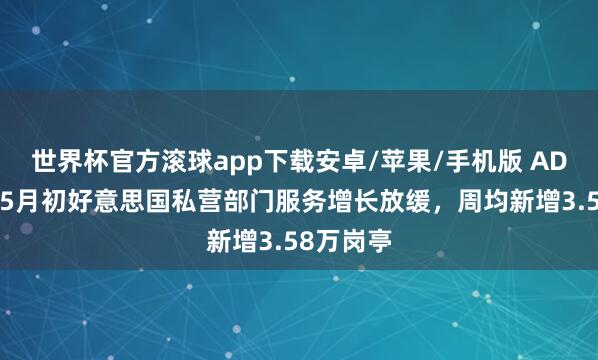 世界杯官方滚球app下载安卓/苹果/手机版 ADP诠释：5月初好意思国私营部门服务增长放缓，周均新增3.58万岗亭