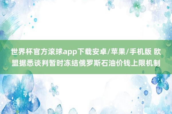 世界杯官方滚球app下载安卓/苹果/手机版 欧盟据悉谈判暂时冻结俄罗斯石油价钱上限机制