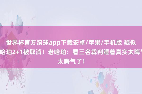 世界杯官方滚球app下载安卓/苹果/手机版 疑似不悦哈珀2+1被取消!老哈珀:看三名裁判睡着真实太晦气了!