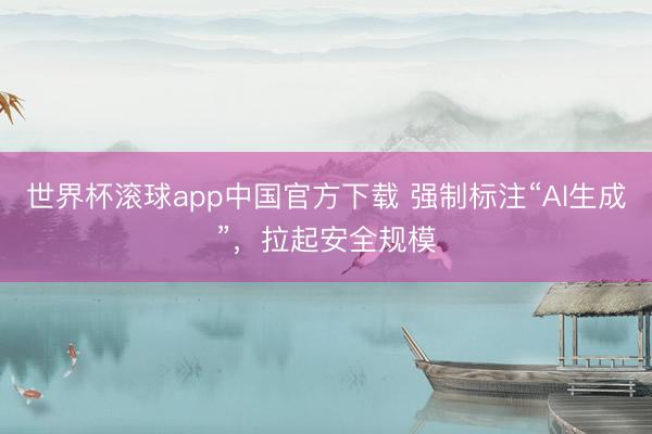 世界杯滚球app中国官方下载 强制标注“AI生成”，拉起安全规模