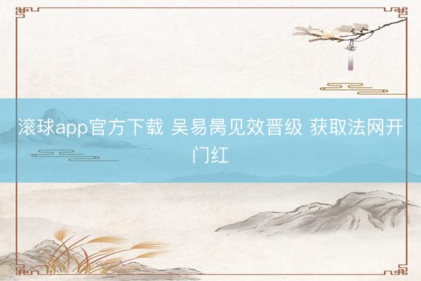 滚球app官方下载 吴易昺见效晋级 获取法网开门红