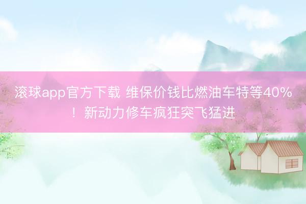 滚球app官方下载 维保价钱比燃油车特等40%!新动力修车疯狂突飞猛进