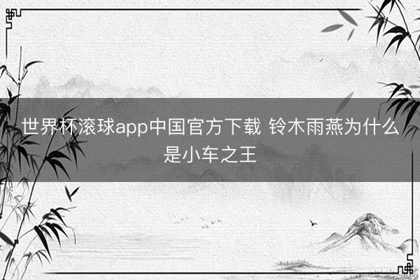 世界杯滚球app中国官方下载 铃木雨燕为什么是小车之王