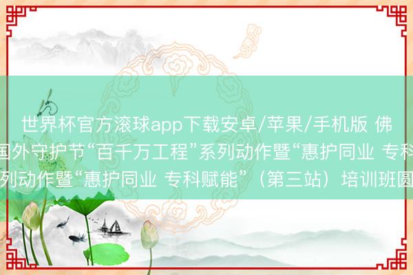 世界杯官方滚球app下载安卓/苹果/手机版 佛山照顾嘉会|2026年国外守护节“百千万工程”系列动作暨“惠护同业 专科赋能”(第三站)培训班圆满